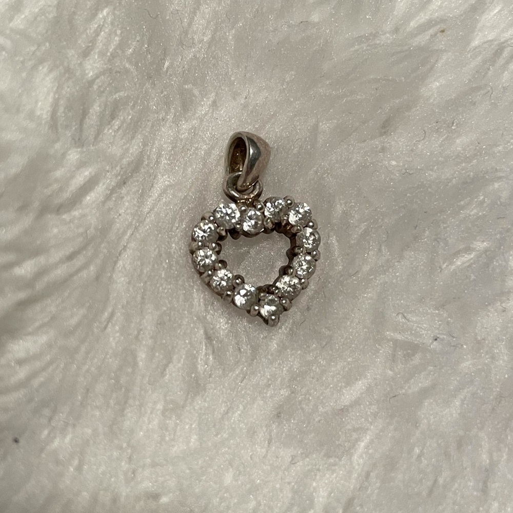 Sterling Silver (925) CZ Heart Pendant